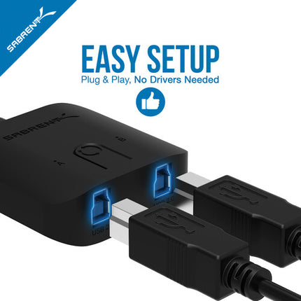 Sabrent USB 3.0 Sharing Switch con 2 puertos USB 3.1 y cables incluidos