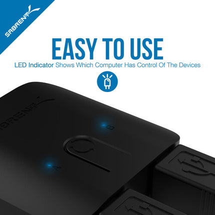 Sabrent USB 3.0 Sharing Switch con 2 puertos USB 3.1 y cables incluidos