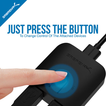 Sabrent USB 3.0 Sharing Switch con 2 puertos USB 3.1 y cables incluidos