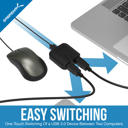 Sabrent USB 3.0 Sharing Switch con 2 puertos USB 3.1 y cables incluidos