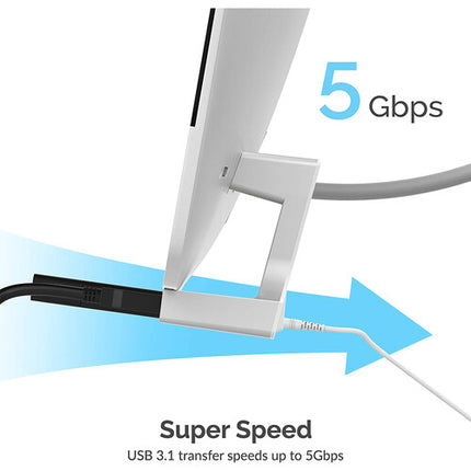 Sabrent Hub USB 3.1 Gen 1 4 Puertos con HDMI para iMac 2017+ Adaptador AC
