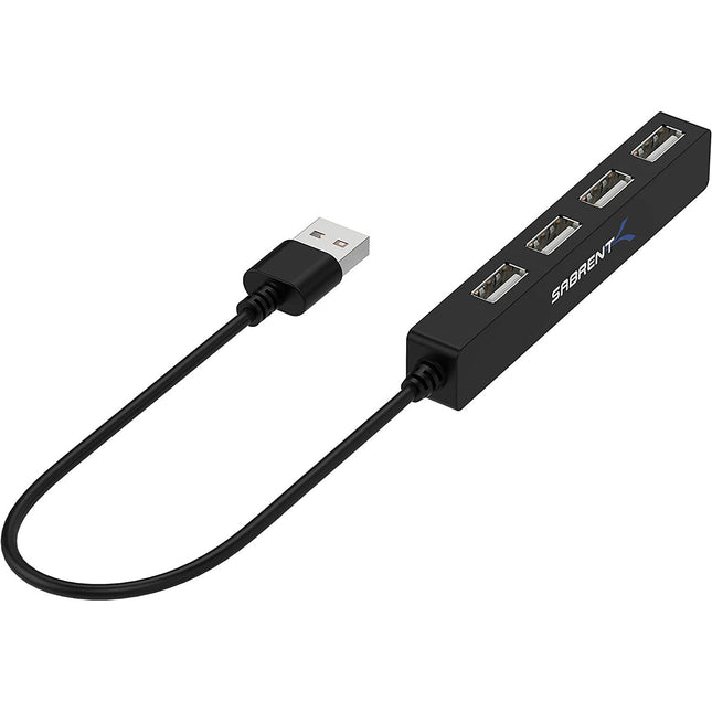 Sabrent Concentrador USB 2.0 4 Puertos Transferencia 480 Mb/s Cable 9.5"