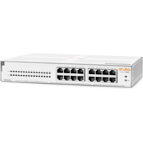 HPE Networking Instant On 1430 Switch Ethernet 16 Puertos 124W PoE 32Gbps Capacidad Rack montagem