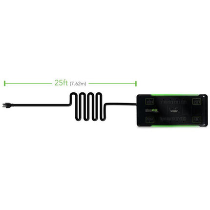 Plugable Regleta Eléctrica 12 Tomas 2 Puertos USB 25ft Cable