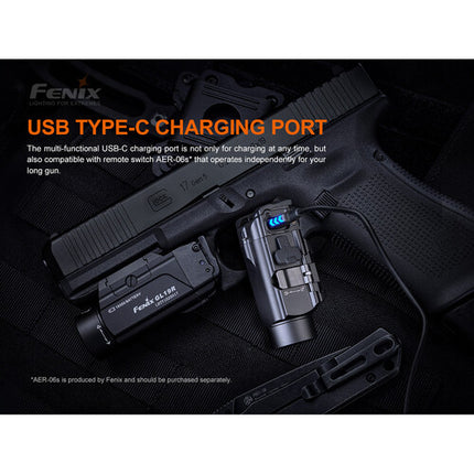 Fenix GL22 Linterna recargable para armas con láser rojo 750 lúmenes