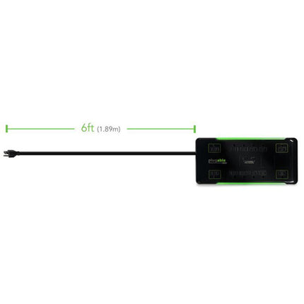 Regleta eléctrica Plugable 12 tomas con 2 puertos USB y protección contra picos