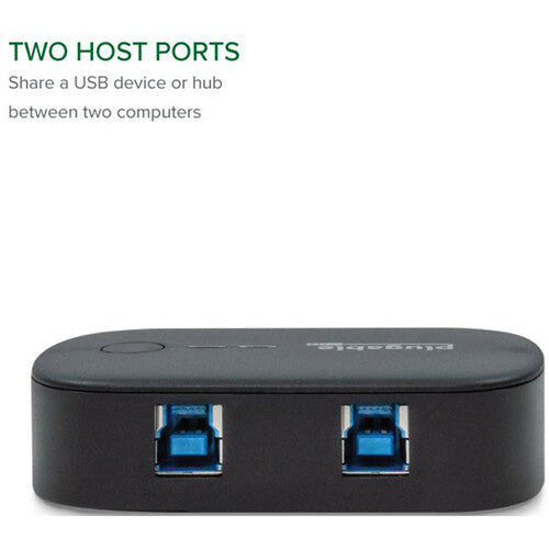 Plugable USB 3.0 Sharing Switch con 5 Gb/s 1 puerto USB-A y 2 conectores KVM