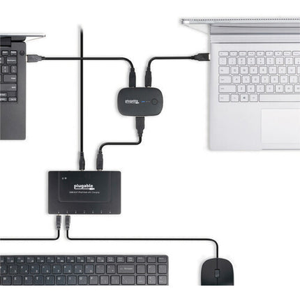 Plugable USB 3.0 Sharing Switch con 5 Gb/s 1 puerto USB-A y 2 conectores KVM