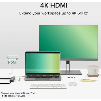 Plugable USB-C Estación de Acoplamiento 7 en 1 con Ethernet 4K 60Hz 87W Pass-Through