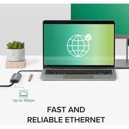 Plugable USB-C Estación de Acoplamiento 7 en 1 con Ethernet 4K 60Hz 87W Pass-Through