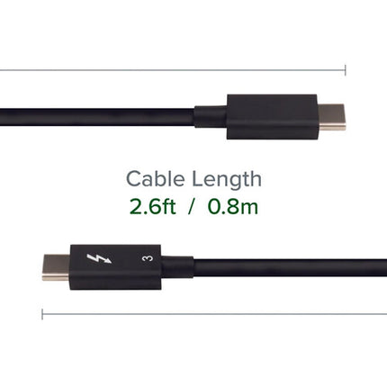 Cable Thunderbolt 3 Plugable 40 Gb/s 2.6 Pies Soporte 5K Dual 4K