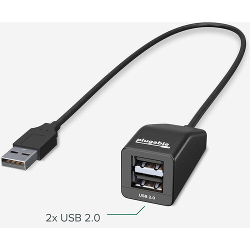 Plugable 2-Port USB-A 2.0 Splitter Divisor USB con cable integrado 30 cm