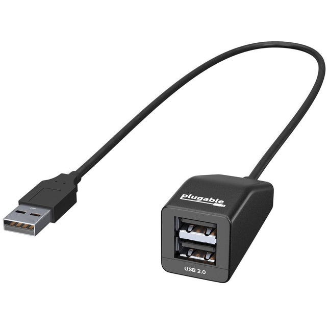 Plugable 2-Port USB-A 2.0 Splitter Divisor USB con cable integrado 30 cm