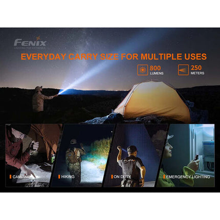 Fenix Linterna Recargable PD25R 800 Lúmenes Resistente USB-C
