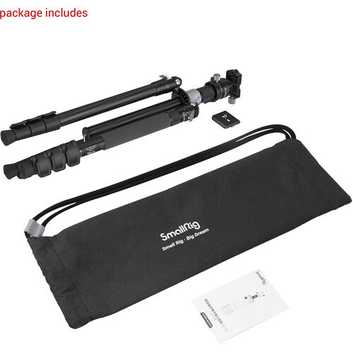SmallRig Tripode de Fibra de Carbono AP-20 Capacidad 12kg Altura 158cm con Cabeza esférica y Funda
