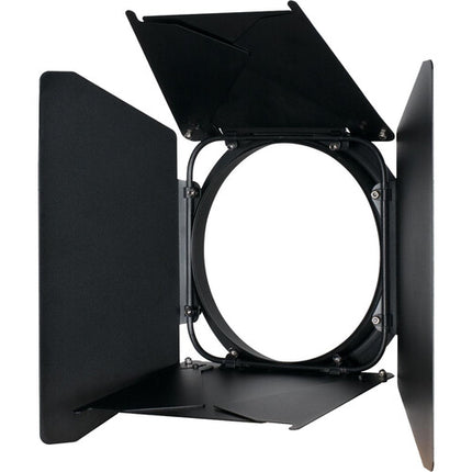 ADJ Metal Barndoors para PAR-64 con diseño ajustable y acabado negro mate