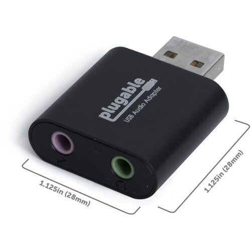 Plugable Adaptador de Audio USB-A con Entrada y Salida 3.5mm Aluminio