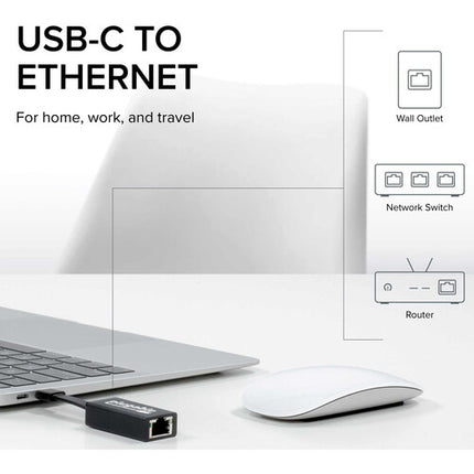 Adaptador Plugable USB-C a Ethernet Gigabit RJ45 Thunderbolt 3
