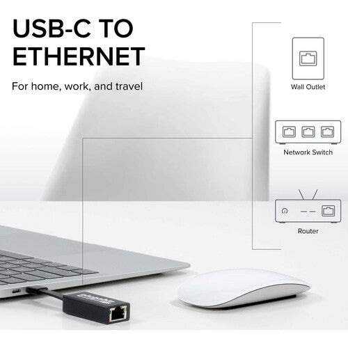 Adaptador Plugable USB-C a Ethernet Gigabit RJ45 Thunderbolt 3