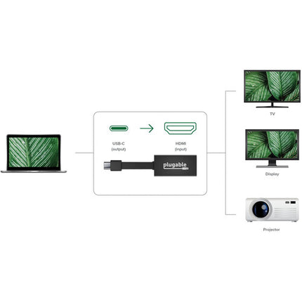 Plugable USB-C a HDMI Adaptador con Soporte 4K 30Hz Diseño Portátil