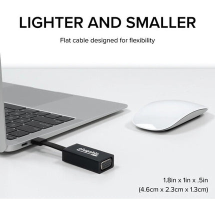 Adaptador USB-C a VGA Plugable 1920x1200 60 Hz Compacto portátil