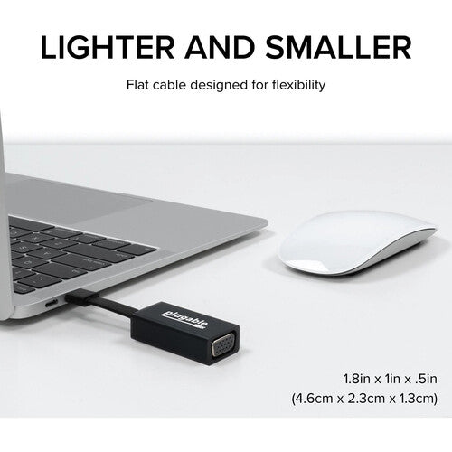 Adaptador USB-C a VGA Plugable 1920x1200 60 Hz Compacto portátil