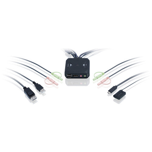 IOGEAR 2-Port 4K Switch KVM con soporte 4096x2160 60Hz y USB Type-C