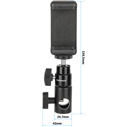 CAMVATE Soporte para Smartphone con Bola de 360° y Adaptador para Trípode de 5/8''