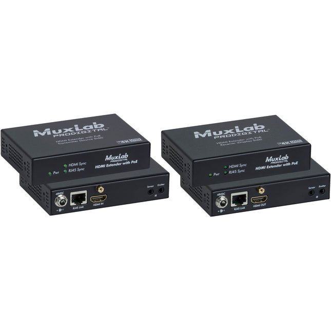 MuxLab UHD-4K Extensor HDMI sobre HDBaseT Lite Kit con PoE y alcance 70 m