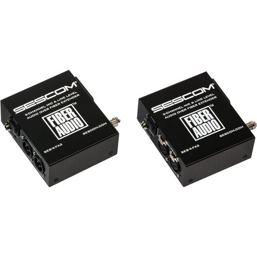 Sescom Portable 2-Channel Extensor de Audio por Fibra 12.4 Millas 48 kHz