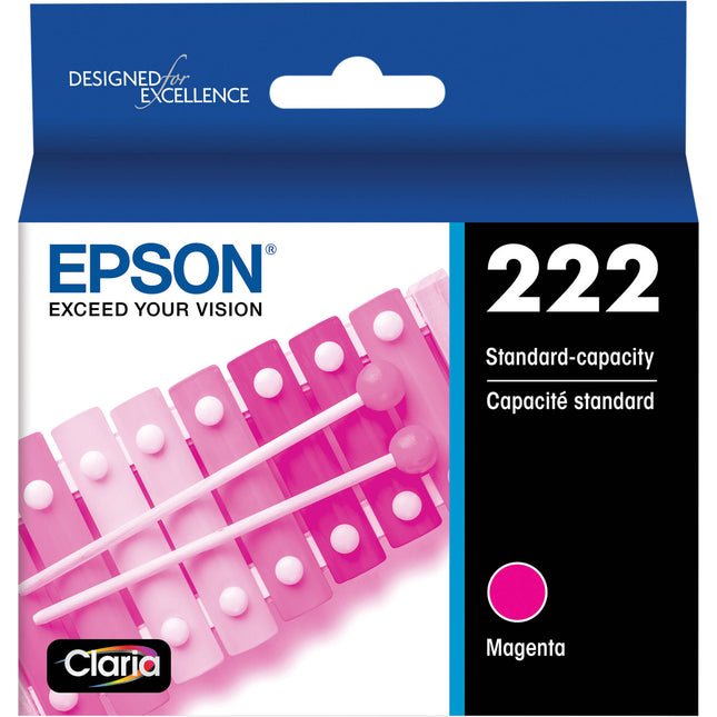 Cartucho de Tinta Magenta Epson Claria T222 Capacidad Estándar para Impresoras XP-5200 WF-2960