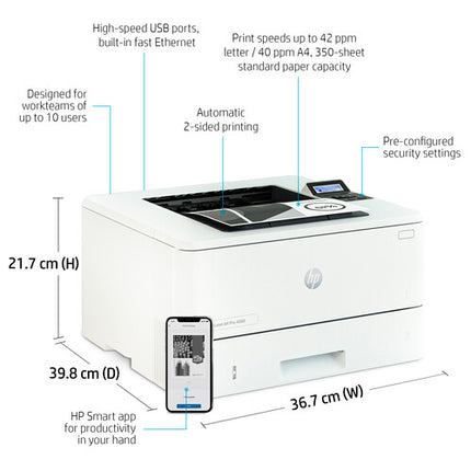 HP LaserJet Pro 4001dn Impresora de Red Monocromo 1200x1200 dpi 42 ppm