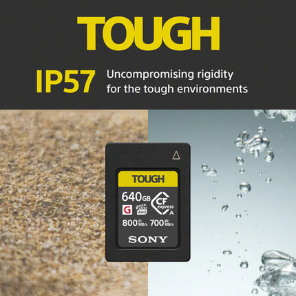 Sony 640GB CFexpress Tipo A Tarjeta de Memoria TOUGH 800 MB/s Lectura 700 MB/s Escritura