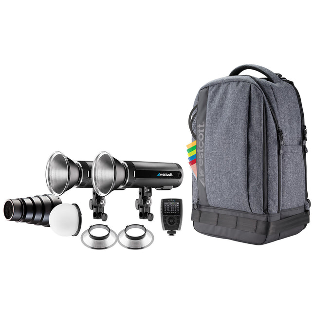 Westcott FJ200 Kit de Iluminación Portátil 2 Luces 328 ft Alcance inalámbrico