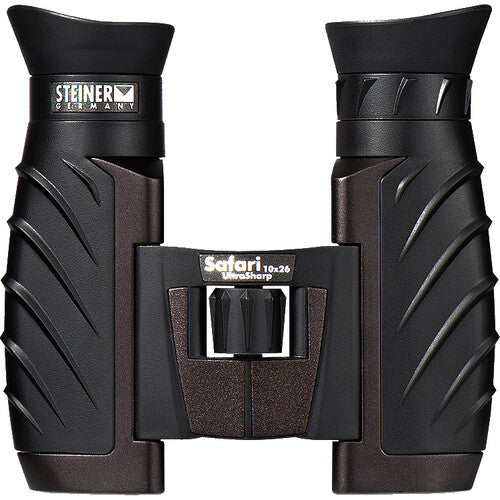 Steiner 10 x 26 Safari Ultrasharp Prismáticos Compactos 10.5 oz Estuche Completo