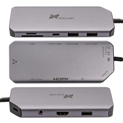 Xcellon Pro Hub 10 10 en 1 USB-C 3.2 Gen 2 con HDMI 4K y Ethernet