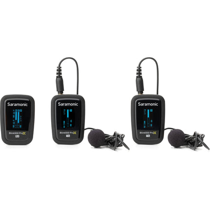 Saramonic Blink 500 ProX B2 Sistema Micrófono Lavalier Inalámbrico Dual 10h Batería Negro