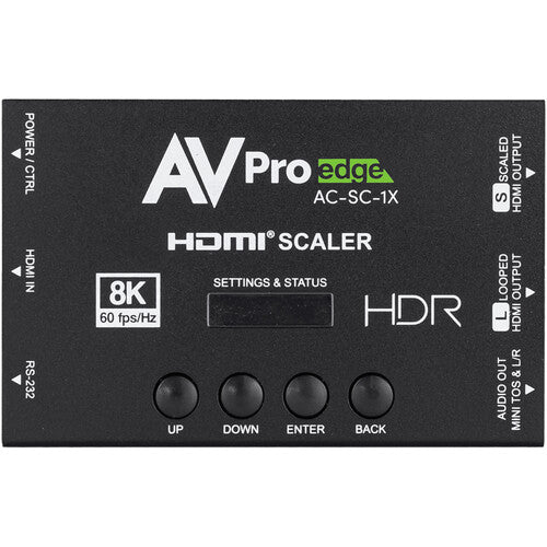 AVPro Edge AC-SC-1X 8K HDMI Downscaler con EDID Manager y Audio De-Embedder 40 Gb/s HDR 120 fps 4K 1080p
