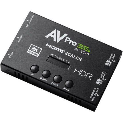 AVPro Edge AC-SC-1X 8K HDMI Downscaler con EDID Manager y Audio De-Embedder 40 Gb/s HDR 120 fps 4K 1080p