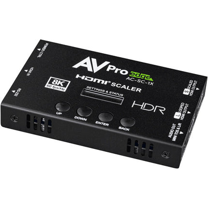 AVPro Edge AC-SC-1X 8K HDMI Downscaler con EDID Manager y Audio De-Embedder 40 Gb/s HDR 120 fps 4K 1080p