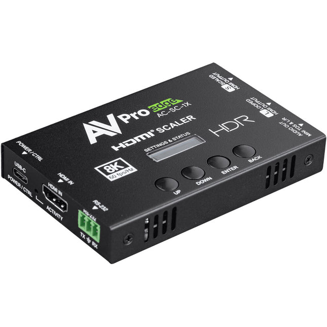 AVPro Edge AC-SC-1X 8K HDMI Downscaler con EDID Manager y Audio De-Embedder 40 Gb/s HDR 120 fps 4K 1080p