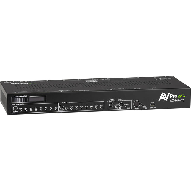 AVPro Edge AC-MX-82 Matriz HDMI 8x2 4K HDR 18Gbps Control IR Rackmount