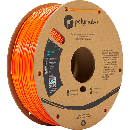Polymaker PolyLite ASA Filamento 1.75mm 1kg Naranja para impresión 3D