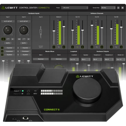 Lewitt CONNECT 6 Interfaz de Audio 6x6 USB-C 96 kHz 24-Bit con Software Cubase