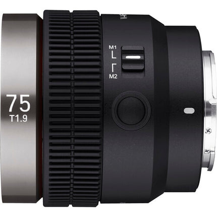 Samyang Cine V-AF 75mm T1.9 Objetivo de Cine Sony E montura 32.9° AOV Compacto