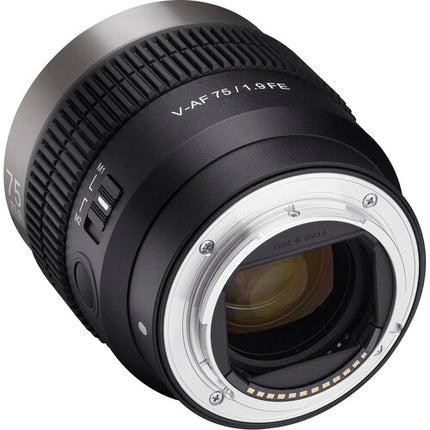 Samyang Cine V-AF 75mm T1.9 Objetivo de Cine Sony E montura 32.9° AOV Compacto