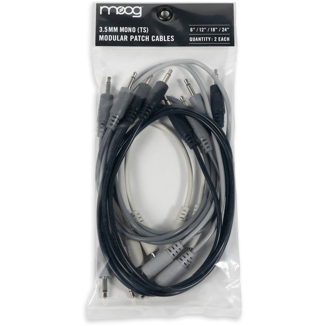 Moog Patch Cable Variety Pack para Sintetizadores Semi-Modulares 8 Piezas 6 12 18 y 24 Pulgadas
