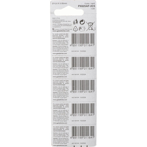 GP PX625A Pilas Alcalinas Pack 5 Protección Antifugas 3 Años Vida