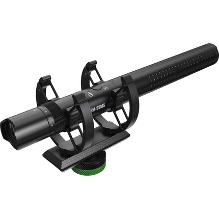 Mackie EM-98MS Micrófono Condensador Shotgun Supercardioide con Filtro Paso Alto y Salida para Auriculares