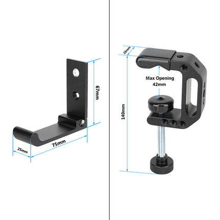 CAMVATE Gancho Plegable para Pared con Abrazadera C Capacidad 0.1 a 1.7 pulgadas